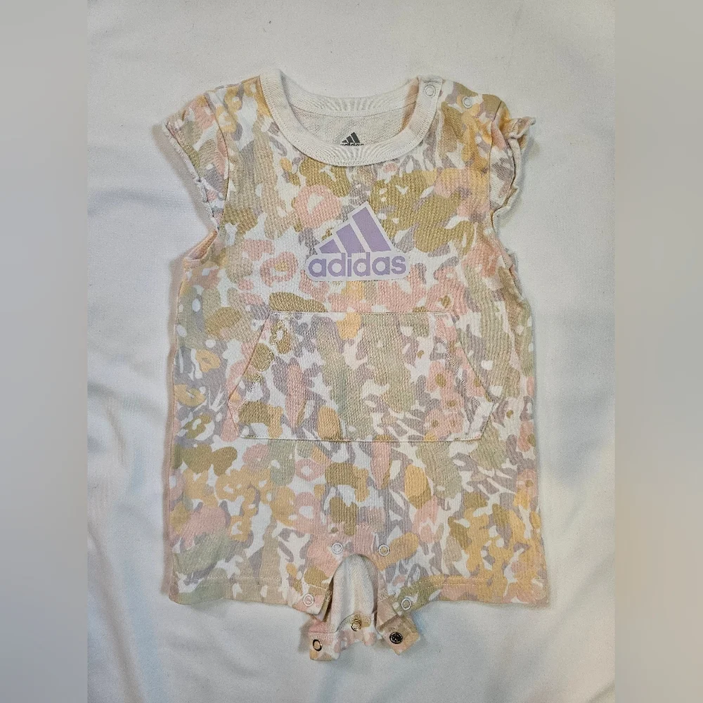 Adidas Infant Romper with Soft Pastel Camo Design- 6 Month
